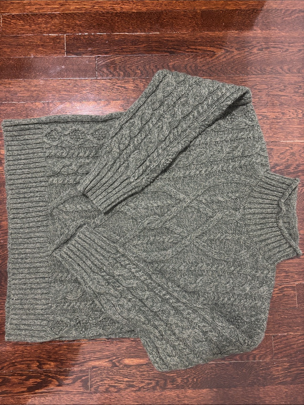 L.L. Bean Cable Knit Women’s Sweater - Olive Green